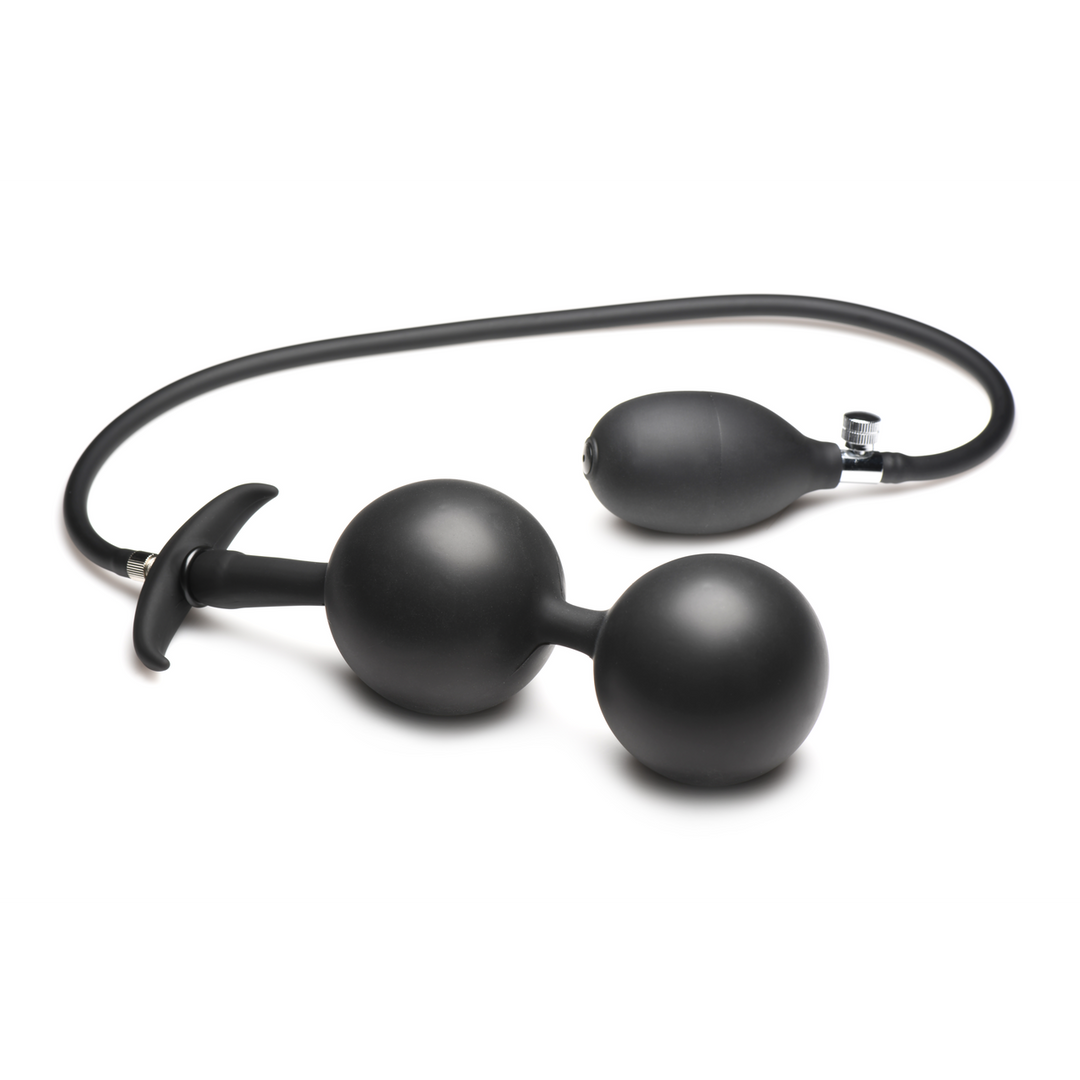 Ass Rattler 12 cm Zwarte Gewogen Siliconen Anale Plug