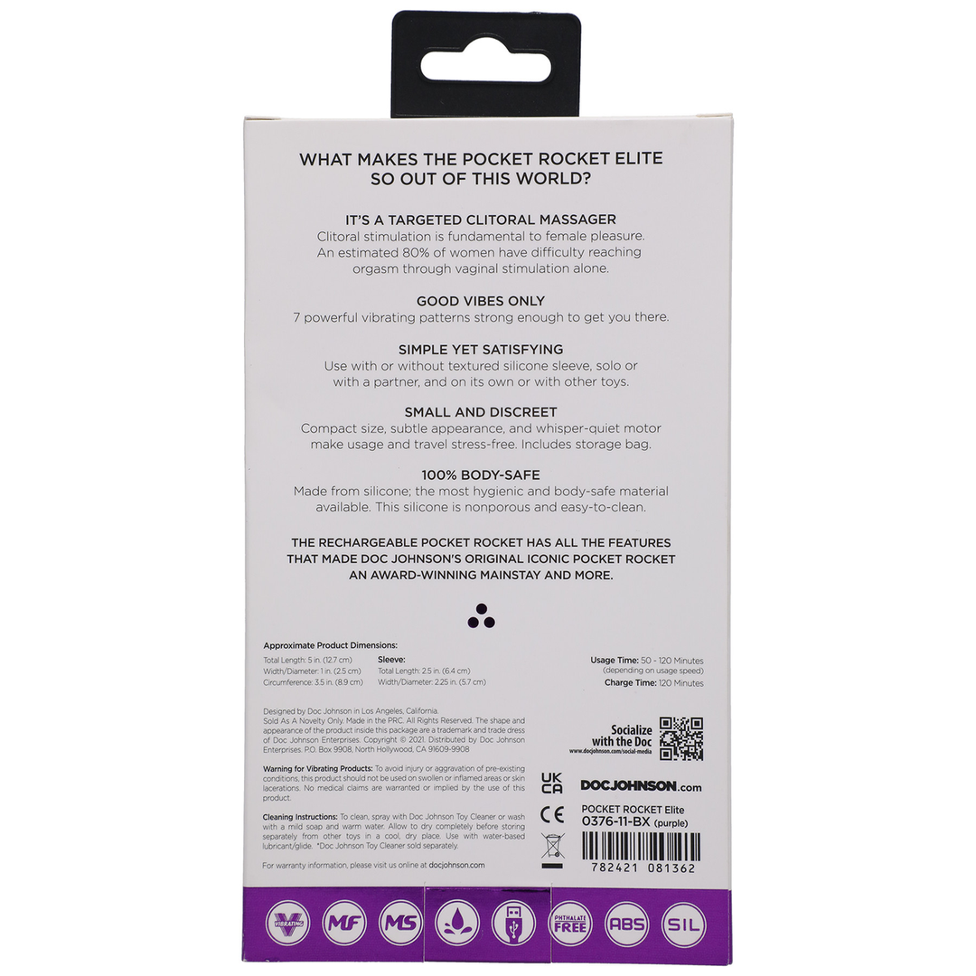 Elite Mini Vibrator - Powerful, Rechargeable & Discreet Purple