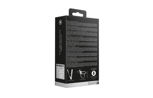 Dual Vibrating Strap-On 16 cm - Oplaadbaar, 10 Snelheden, Zwart