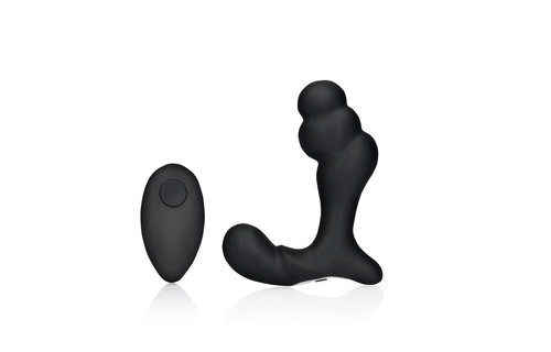 Layered Black Vibrating Prostate Massager with Remote Control