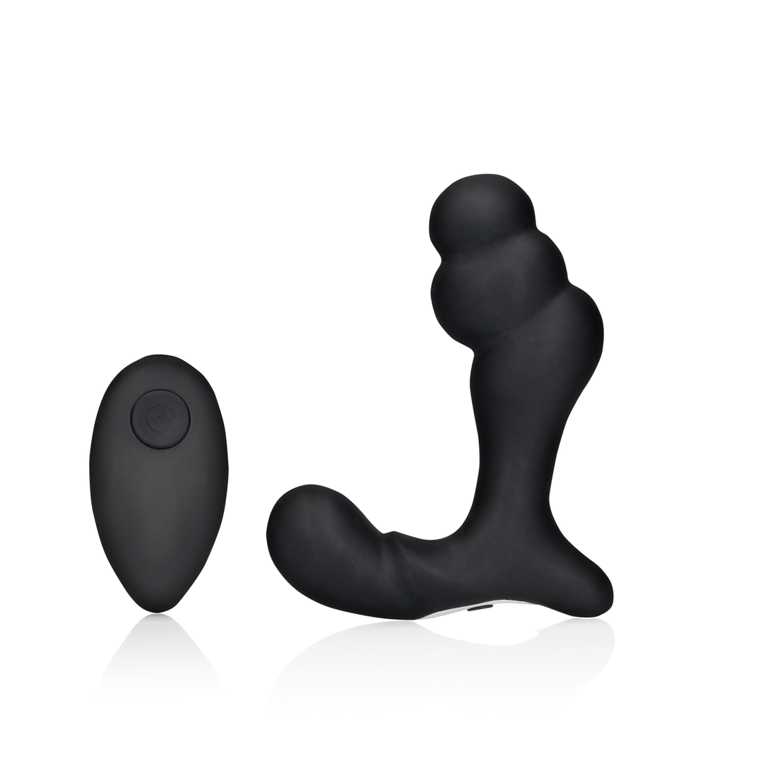 Layered Black Vibrating Prostate Massager with Remote Control