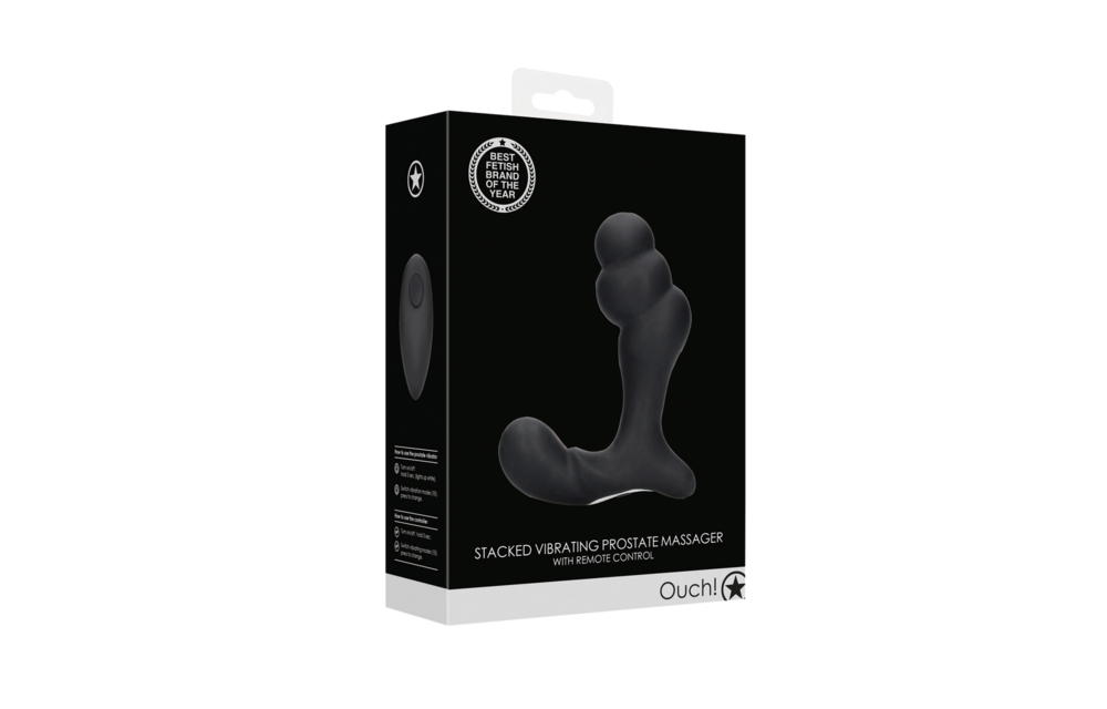 Layered Black Vibrating Prostate Massager with Remote Control