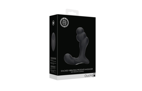 Layered Black Vibrating Prostate Massager with Remote Control