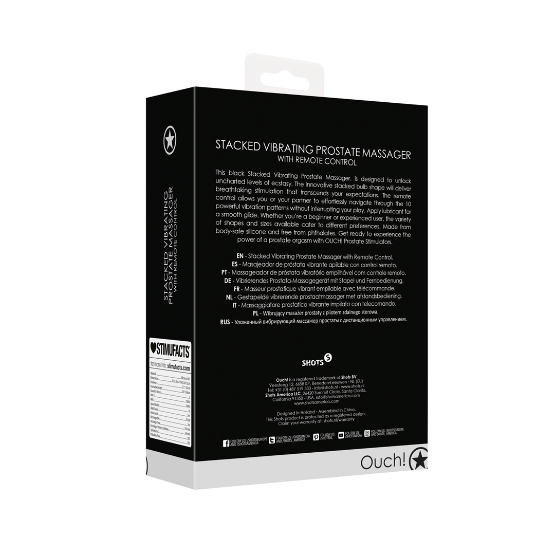 Layered Black Vibrating Prostate Massager with Remote Control