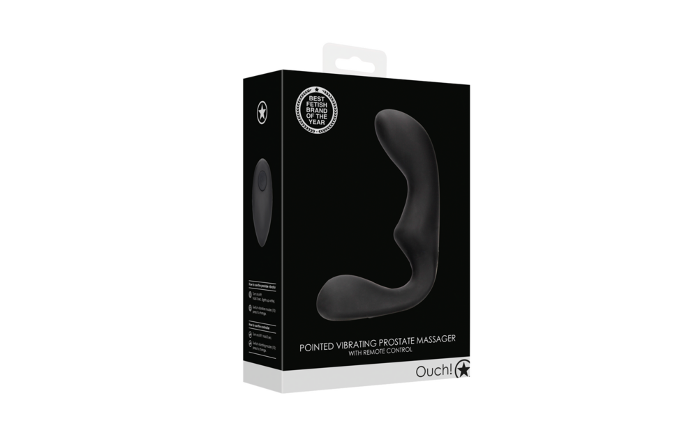 Pointed Vibrating Prostate Massager with Remote Control - Black