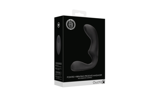 Pointed Vibrating Prostate Massager with Remote Control - Black
