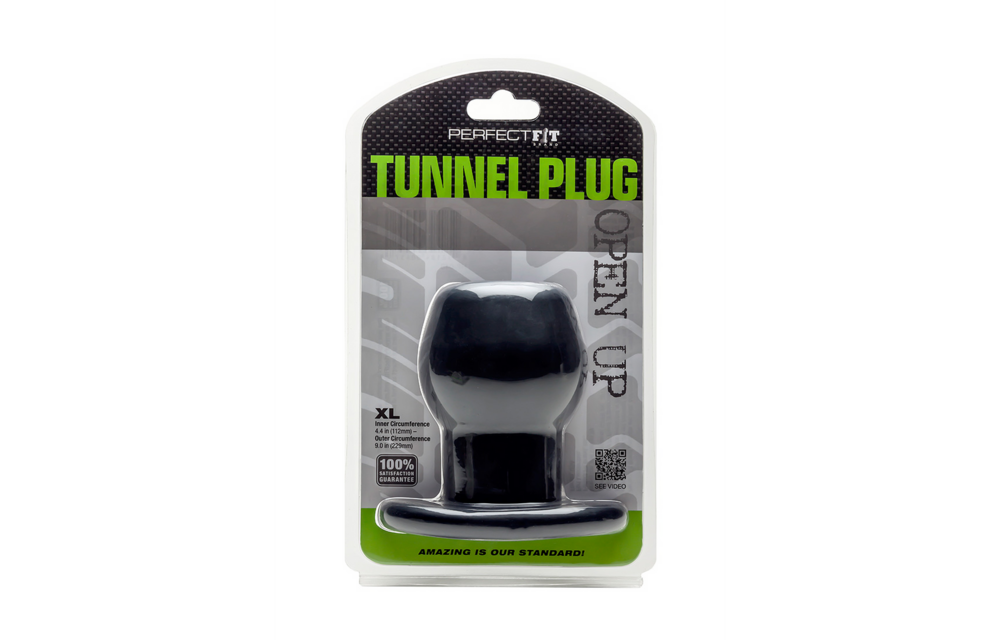 Tunnel Plug XL 1.6 cm - Innovative Hollow Butt Plug Black