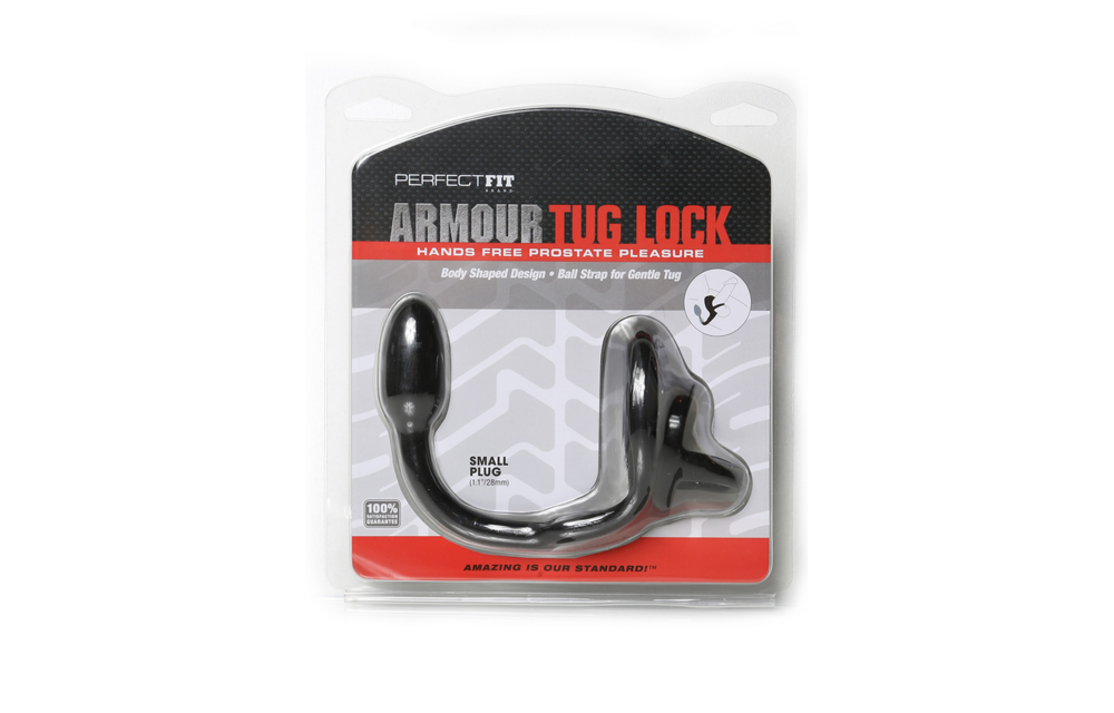 Armor Tug Lock Cock Ring with Ball Strap & Butt Plug - Comfort