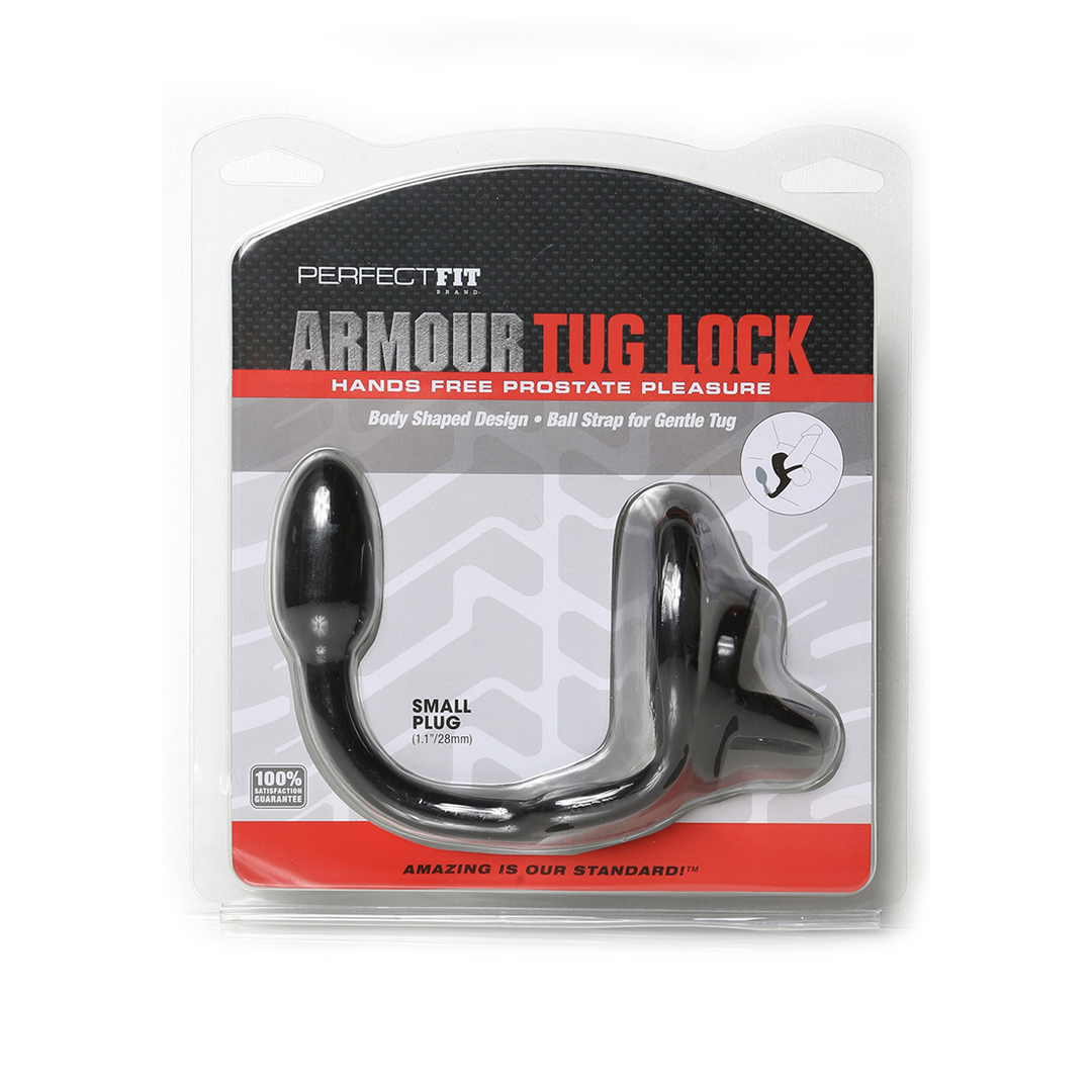 Armor Tug Lock Cockring mit Ball Strap & Butt Plug – Komfort