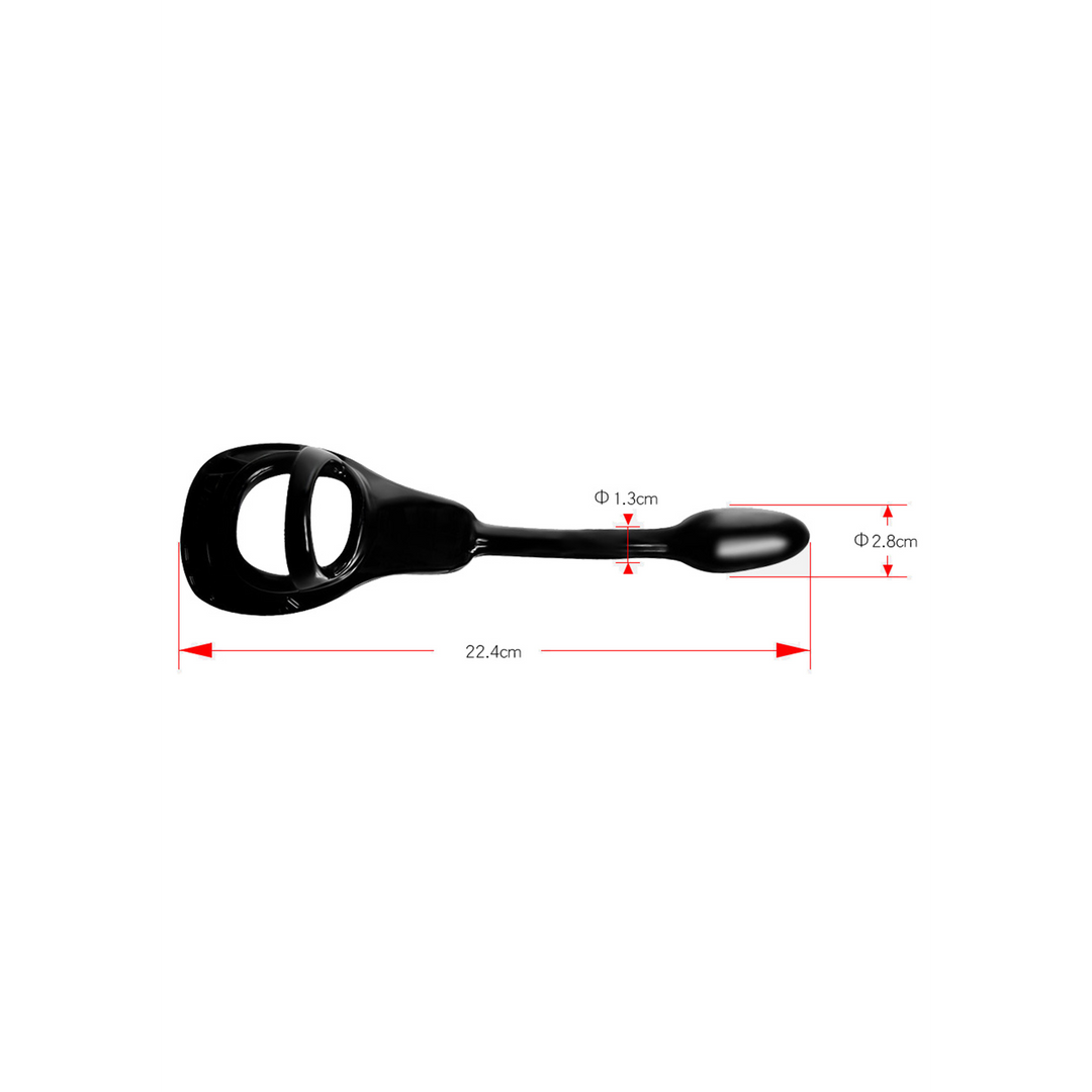 Armor Tug Lock Cockring mit Ball Strap & Butt Plug – Komfort