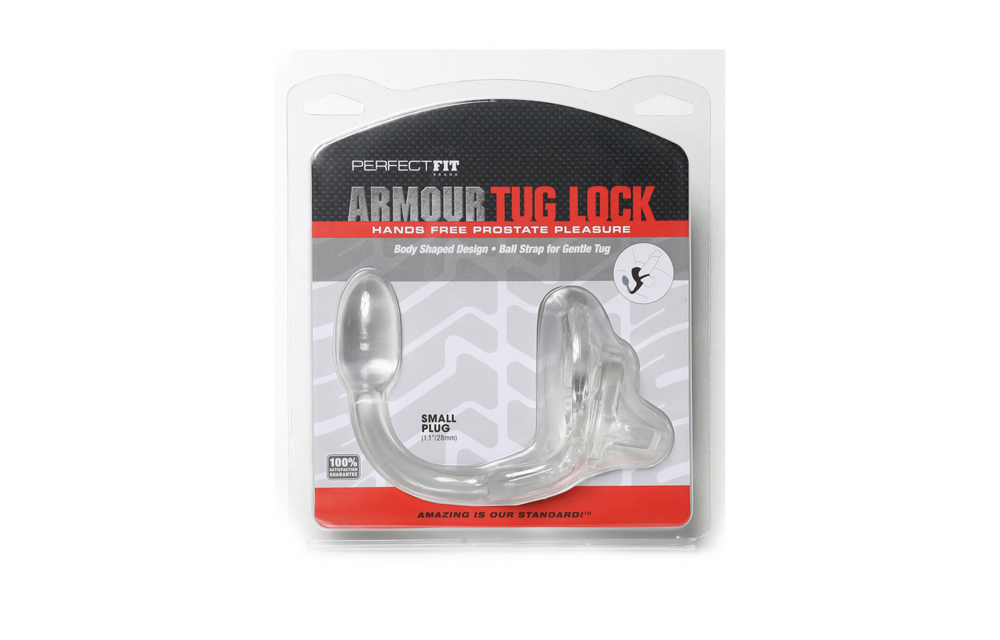 Armour Tug Lock Cock Ring with Ball Strap & Butt Plug - Small