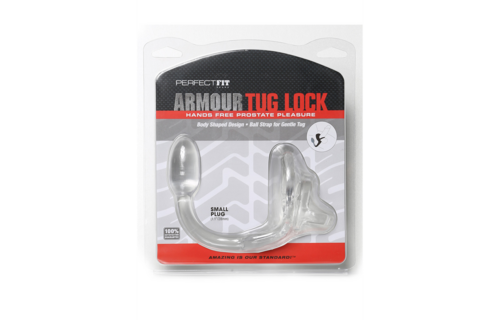 Armour Tug Lock Cock Ring with Ball Strap & Butt Plug - Small