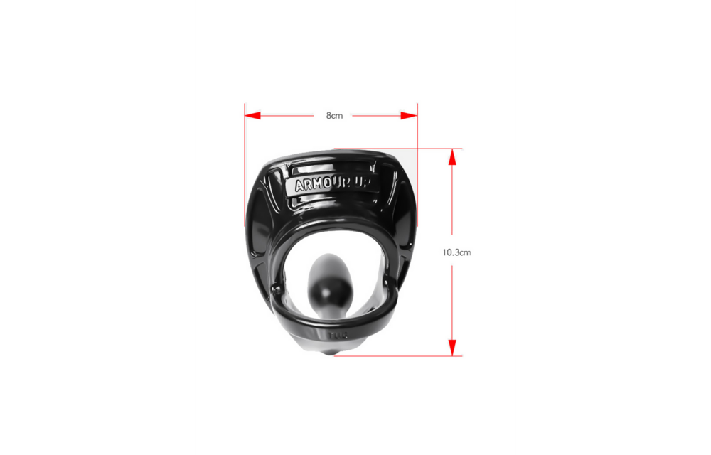 Armor Tug Lock - Cockring with Ball Strap and Butt Plug - Small