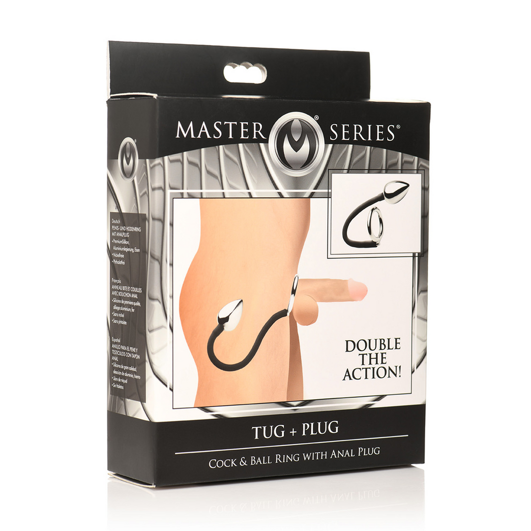 Tug And Plug 28.5 cm - Cock Ring & Anal Plug for Pleasure