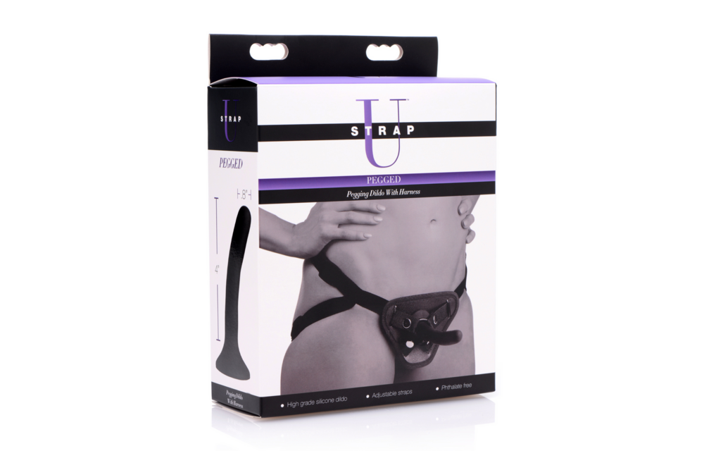 Pegged Dildo 10,9 cm mit Harness – Perfekt für Anfänger