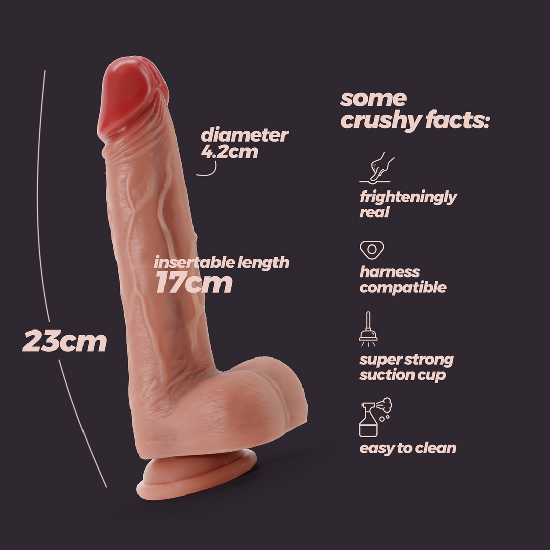 Inviktus Flüssigsilikon-Dildo 23 cm – Ultrarealistisch
