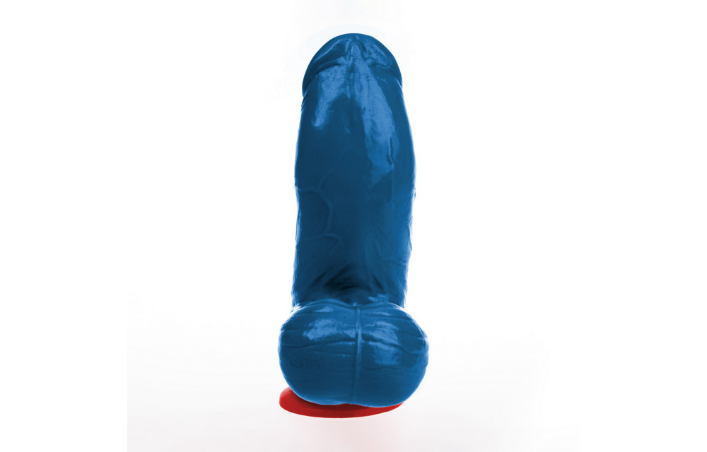✊Fuck & Fist Thor M - Realistische Gebogen Dildo met Ballen - 5,9 / 15 cm - Blauw