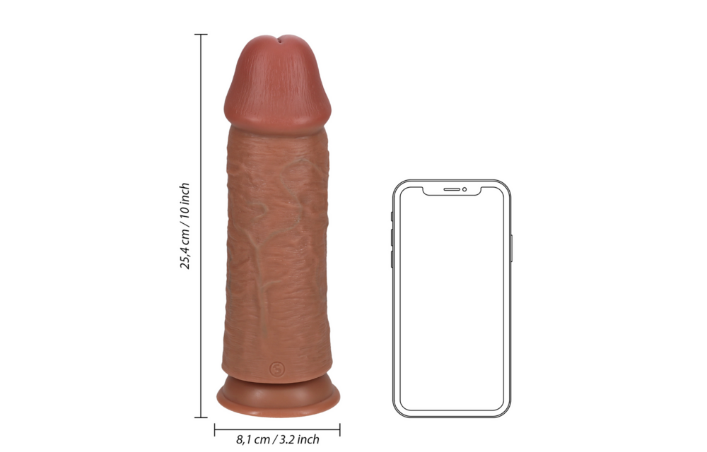 Extra dick, gerade, ohne Hoden, 25,4 cm – RealRock Tan