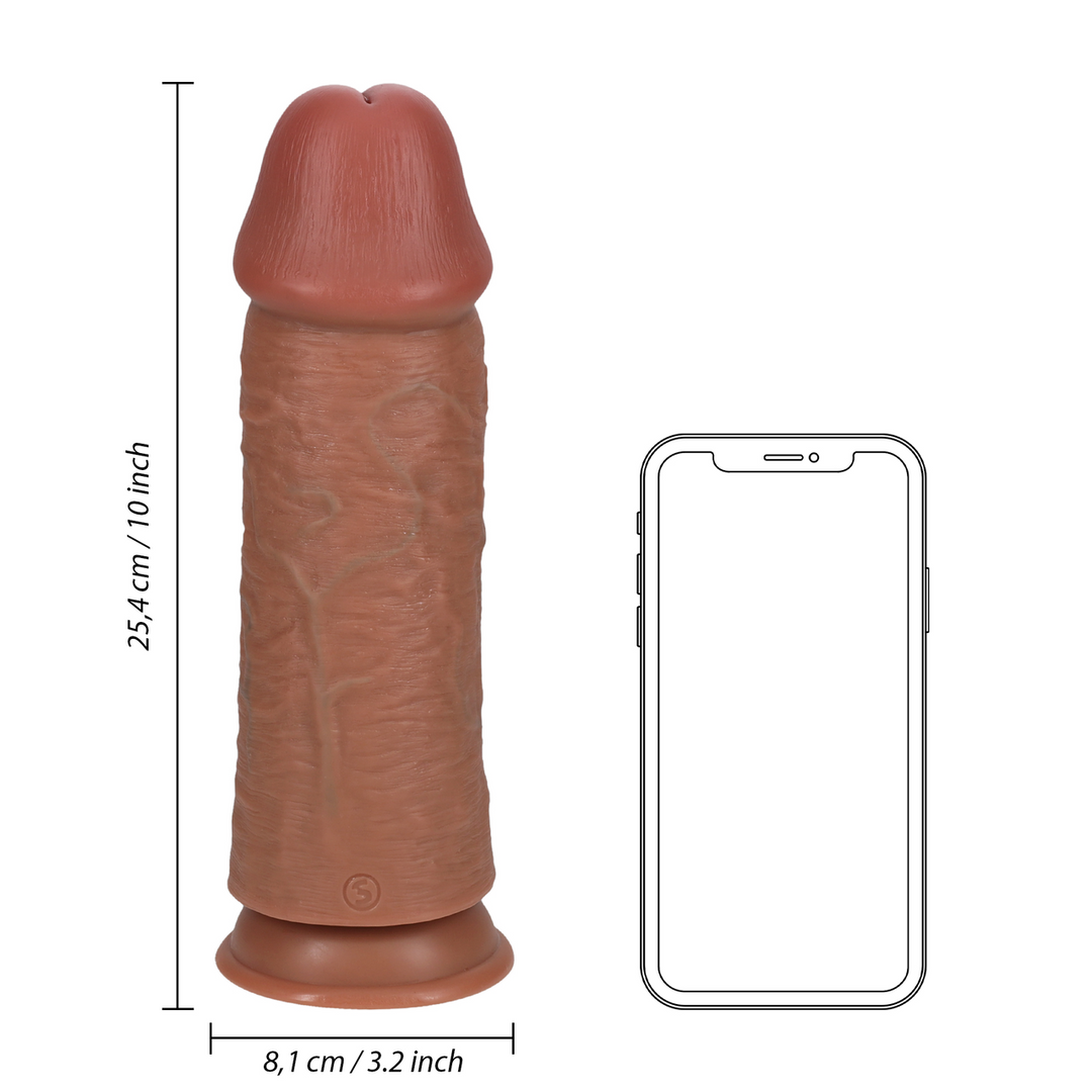 Extra dick, gerade, ohne Hoden, 25,4 cm – RealRock Tan