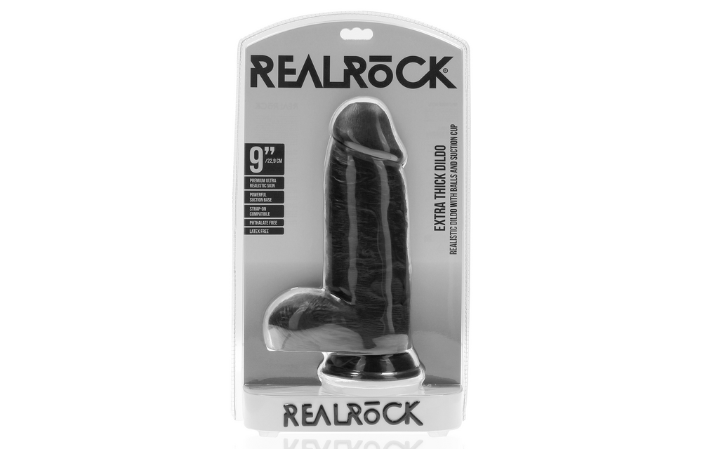 Extra Thick Straight with Balls 9 / 23 cm - Black