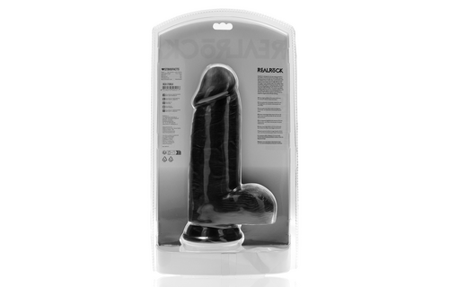 Extra Dick Gerade mit Bällen 9 / 23 cm - Schwarz