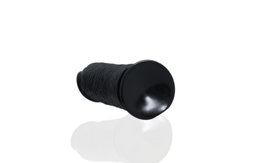 Extra dick, gerade, ohne Hoden, 25,4 cm, schwarzer RealRock-Dildo
