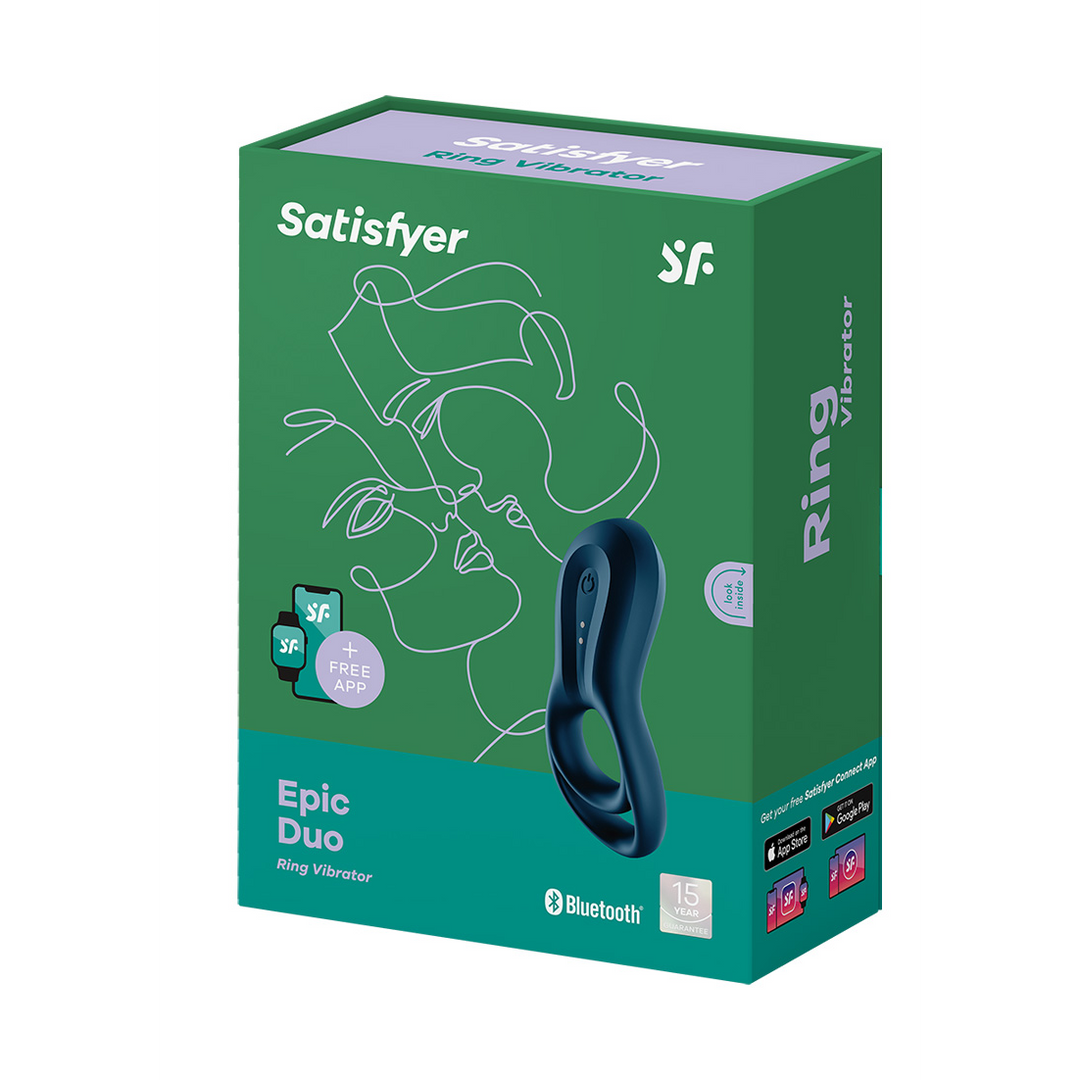 Epic Duo Ring - Dark Blue Vibrating Double Cock Ring