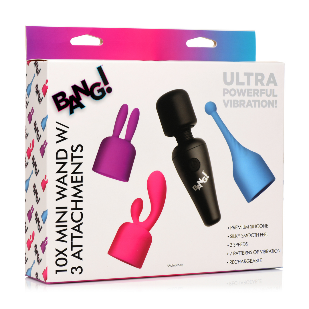 Mini Wand Massager met 3 Opzetstukken | Krachtige Sensaties