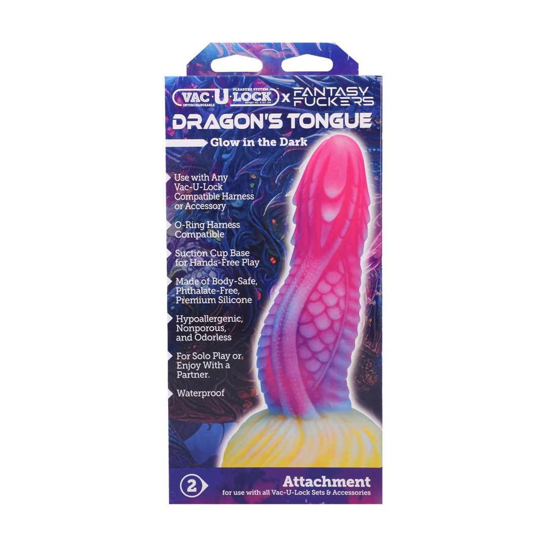 Fantasy Fuckers Draak Tongue 18,4 cm – Glow in the Dark Multicolor