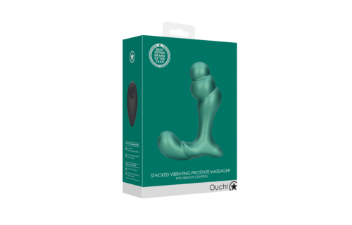 Stacked Vibrating Prostate Massager with Remote Control - Metallic Green
