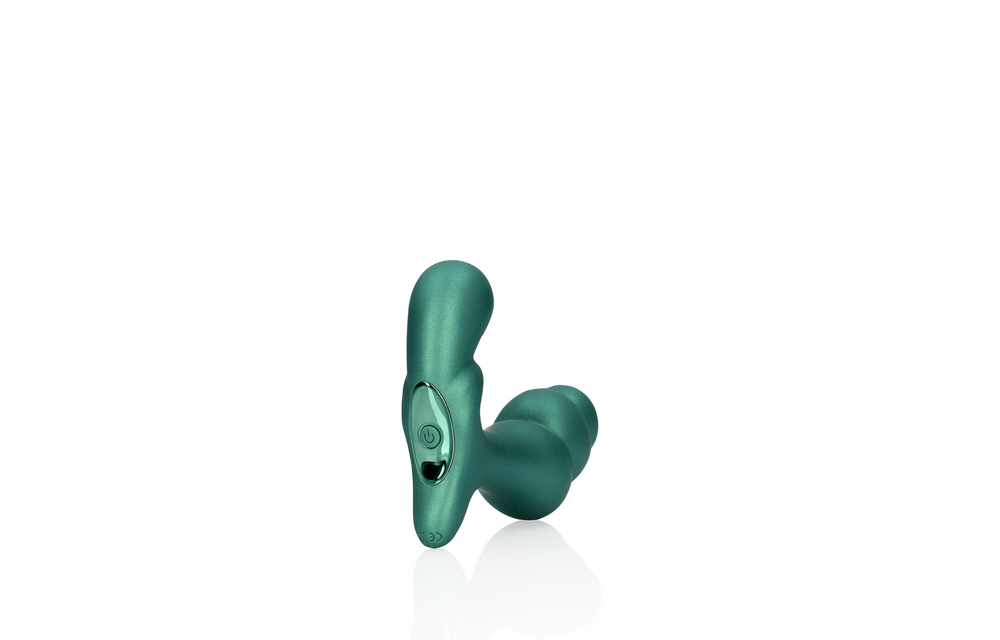 Stacked Vibrating Prostate Massager with Remote Control - Metallic Green