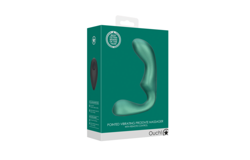 Pointed Vibrating Prostate Massager with Remote Control - Metallic Green