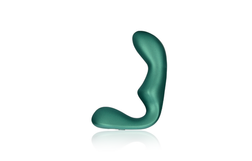 Spitzes vibrierendes Prostatamassagegerät mit Fernbedienung - Metallic Grün