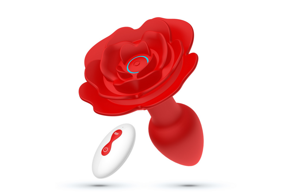 Giulietta - Rotating Anal Rose Plug with Remote Control - Red