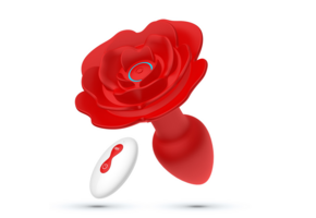 Giulietta Rotating Anal Rose Plug 7.7 cm Red With Remote Control
