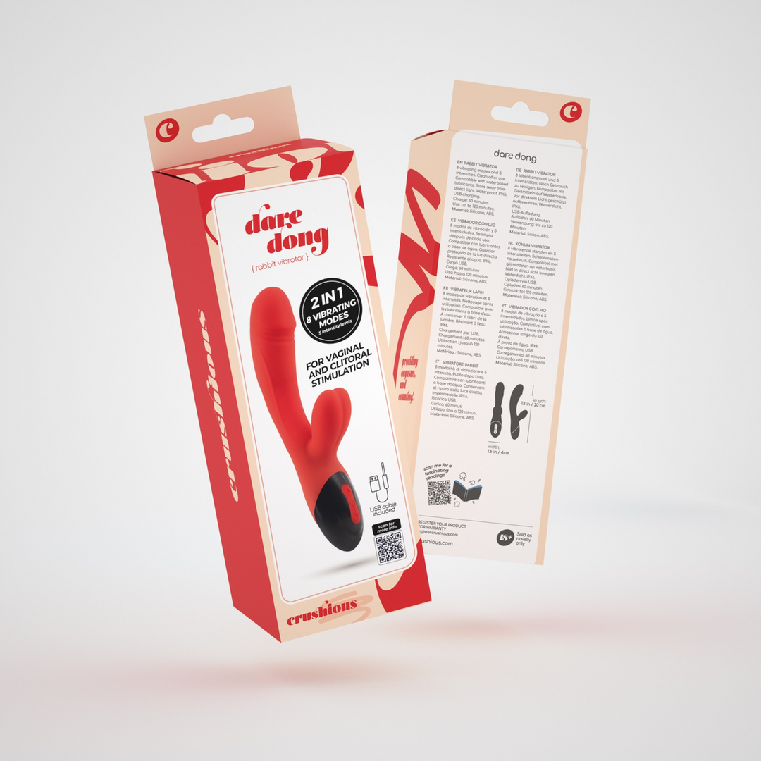 Dare Dong - Wiederaufladbarer Rabbit Vibrator - Rot