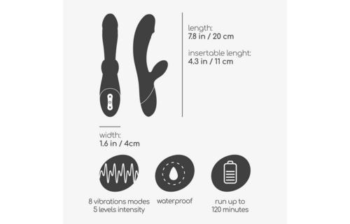 Dare Dong - Wiederaufladbarer Rabbit Vibrator - Rot