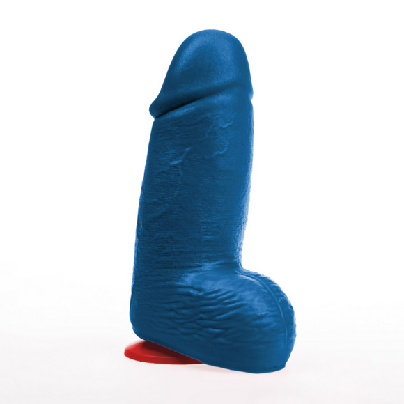 ✊Fuck & Fist Dagr M - Realistische Dikke Dildo met Ballen - 5,7 / 14,5 cm - Blauw