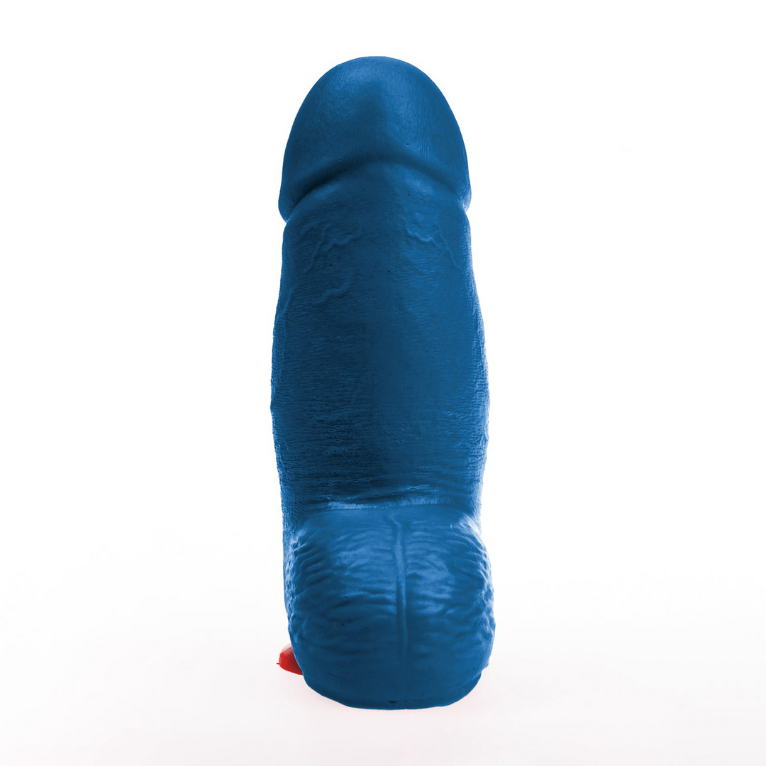 Dagr M - Realistischer dicker Dildo mit Hoden - 5,7 / 14,5 cm - Blau