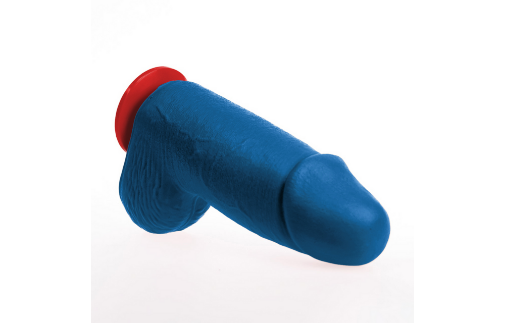 ✊Fuck & Fist Dagr M – Realistischer dicker Dildo mit Hoden – 5,7 / 14,5 cm – Blau