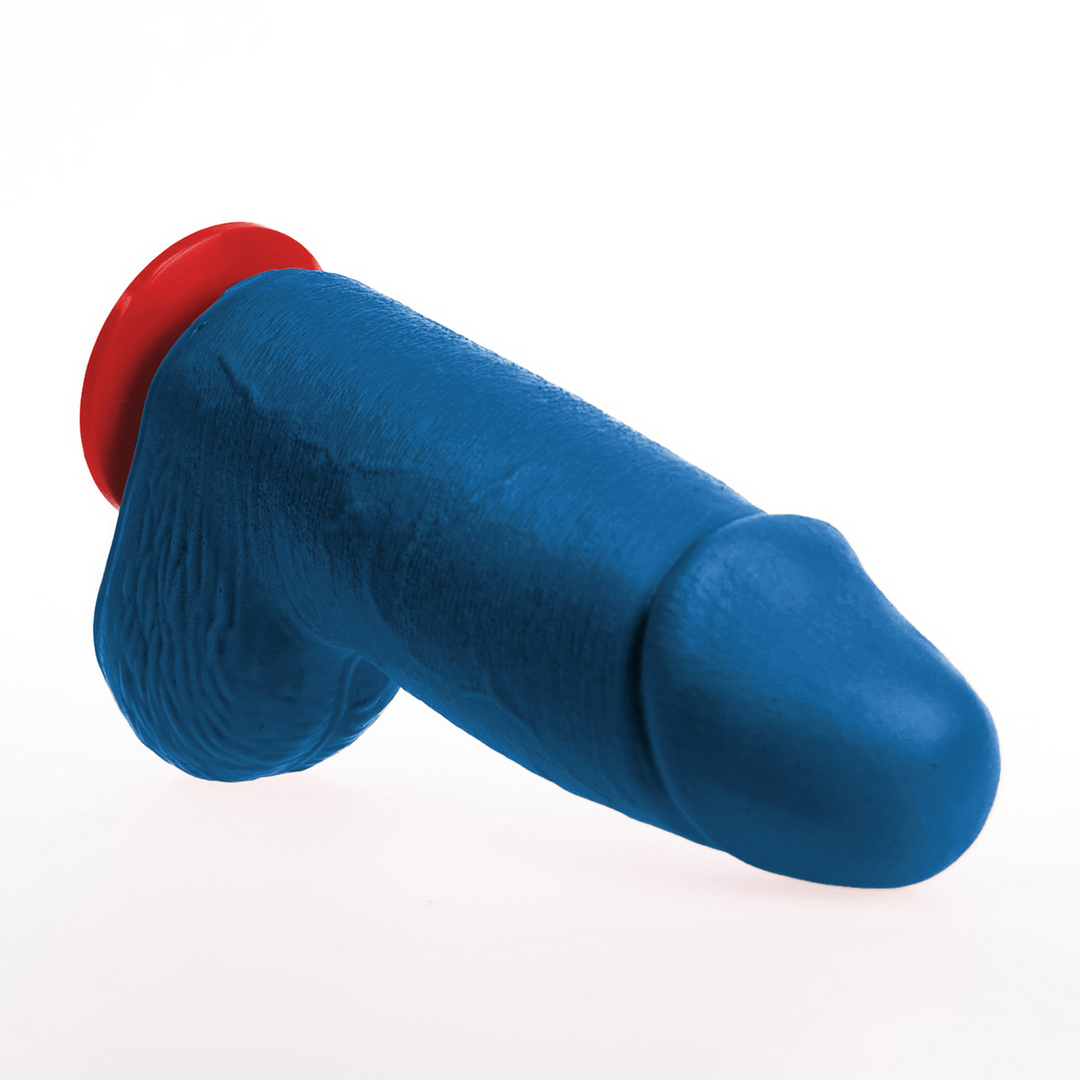 ✊Fuck & Fist Dagr M - Realistische Dikke Dildo met Ballen - 5,7 / 14,5 cm - Blauw