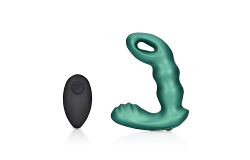 Beaded Vibrating Prostate Massager Green | Remote Control