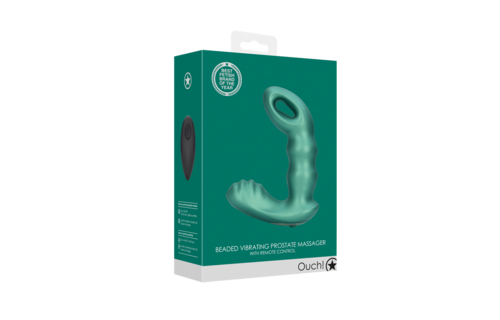 Beaded Vibrating Prostate Massager Green | Remote Control