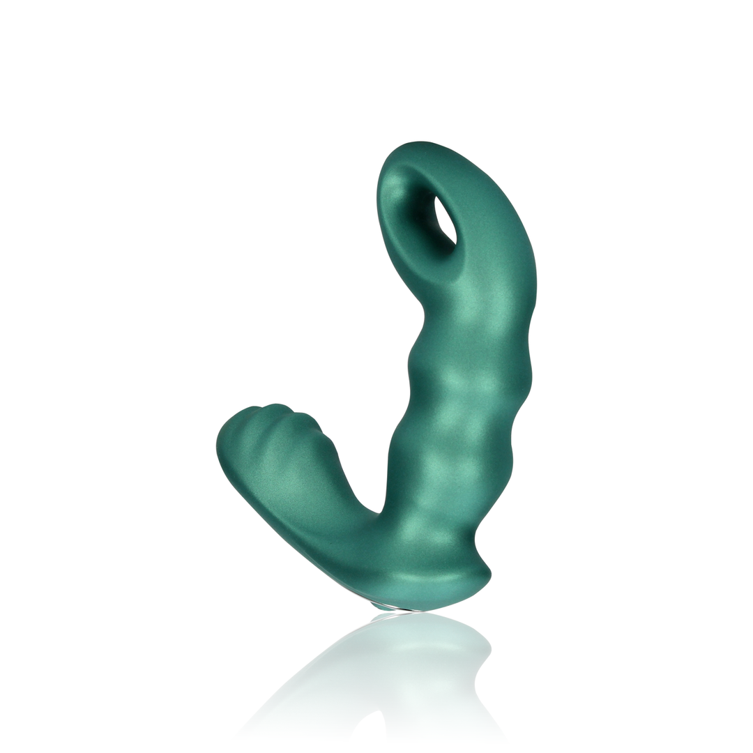 Beaded Vibrating Prostate Massager Green | Remote Control