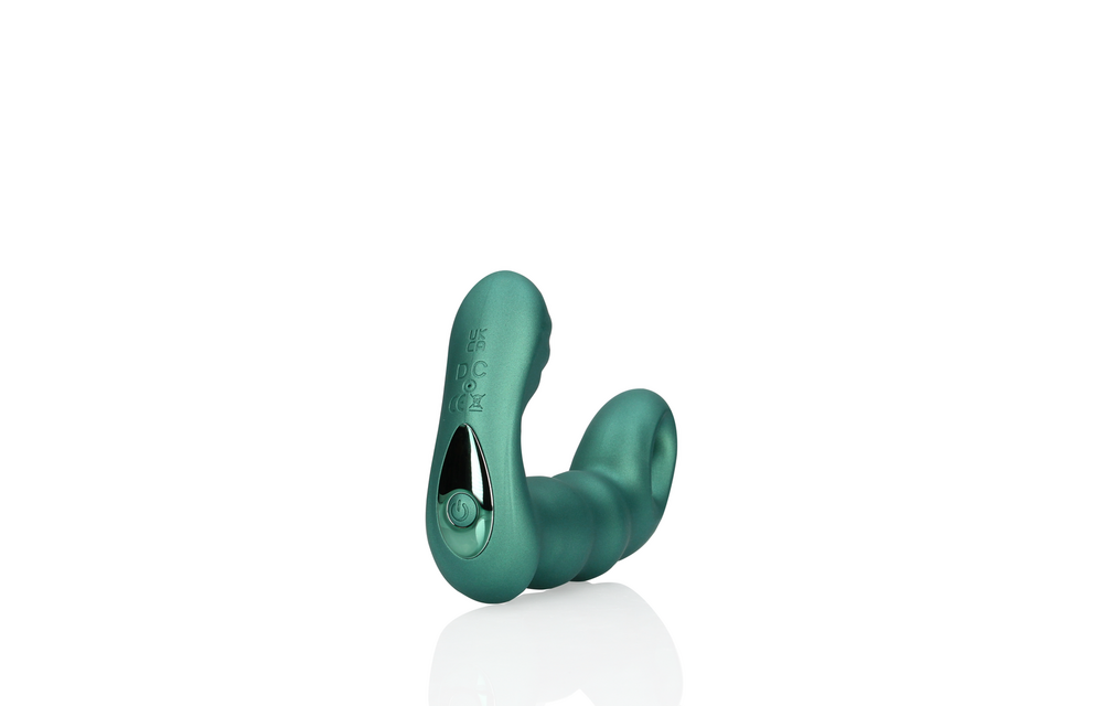 Kralen Vibrerende Prostaat Massager met Afstandsbediening - Metallic Groen