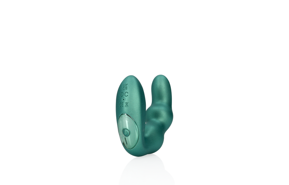 Gebogener Vibrationsprostata-Massager mit Fernbedienung - Metallic Grün