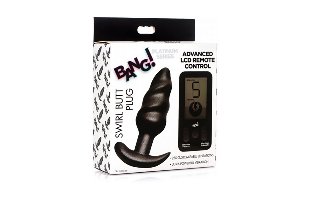 Vibrerende Siliconen Swirl Plug 9,1 cm met Afstandsbediening