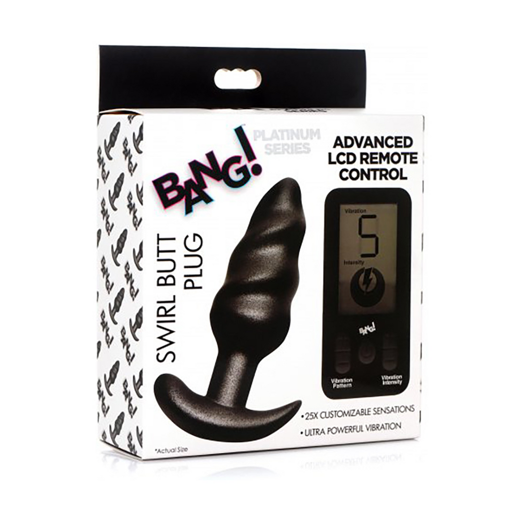 Vibrating Silicone Swirl Plug 9.1 cm with Remote Control