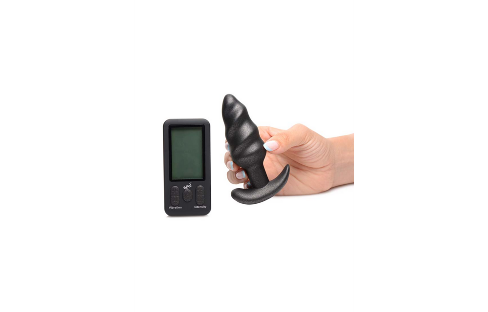 Vibrerende Siliconen Swirl Plug 9,1 cm met Afstandsbediening