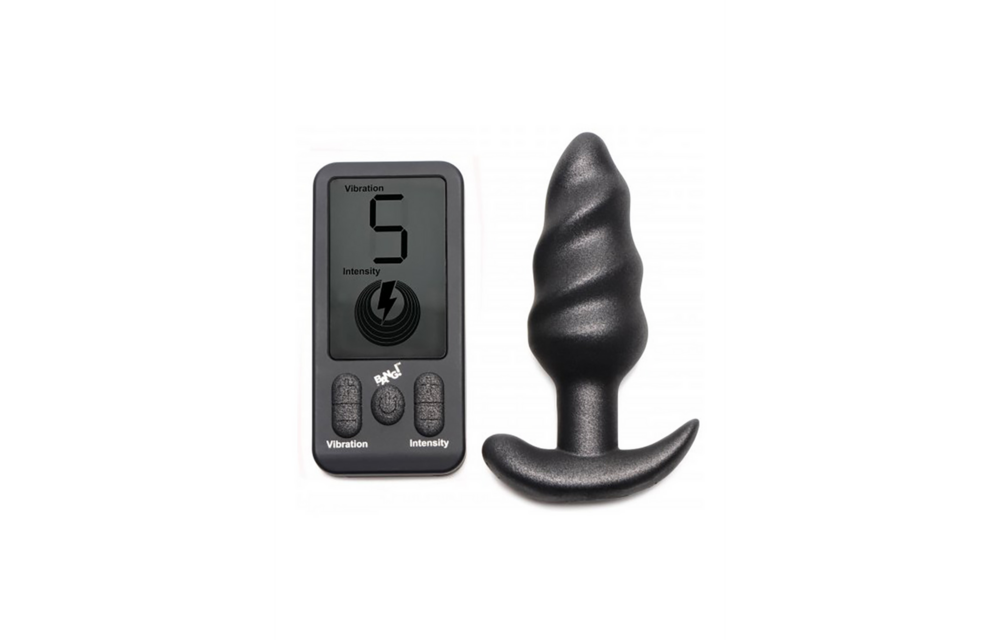 Vibrerende Siliconen Swirl Plug 9,1 cm met Afstandsbediening